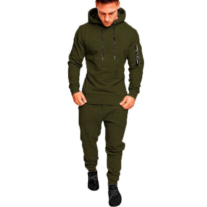 Male Fitness Camouflage Sweatshirts Jacket + Pants Sets