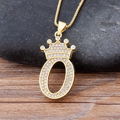 A-Z Zircon Crown  Necklace