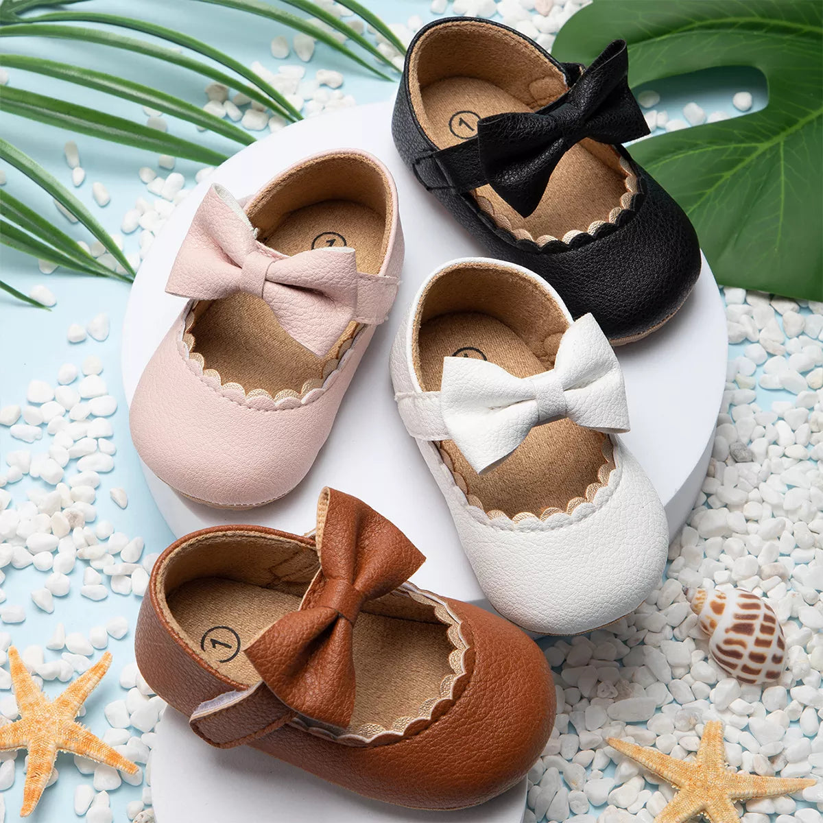 Toddler Bowknot Non-slip Rubber Soft-Sole Flat