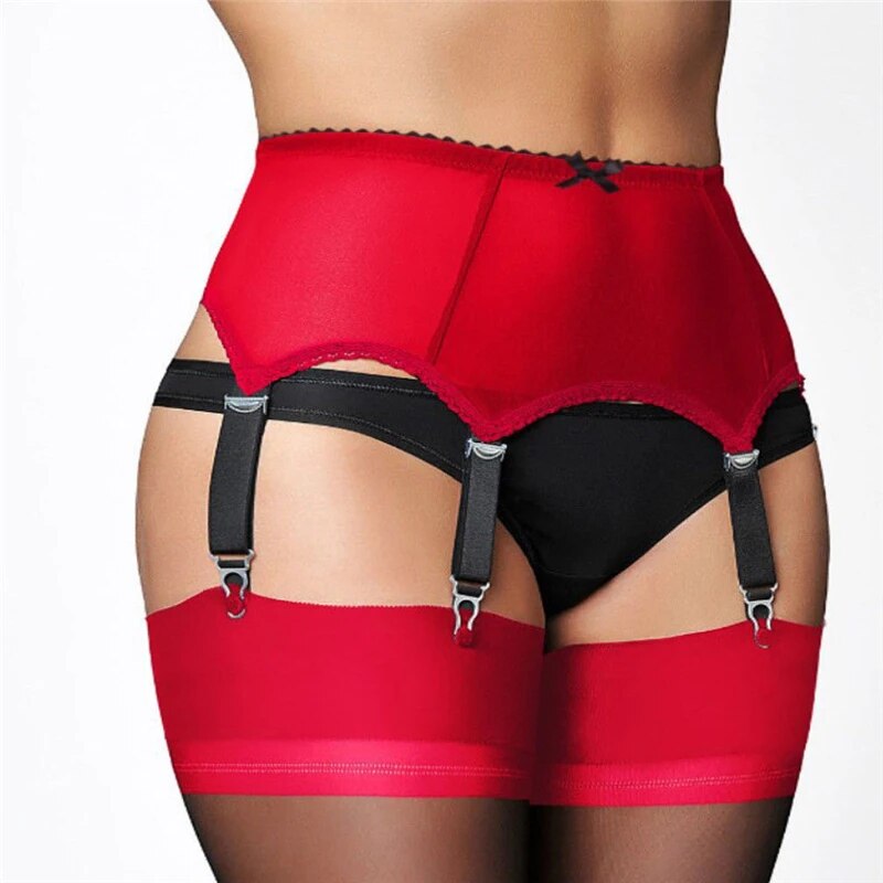 High Waist Mesh Suspender Belts