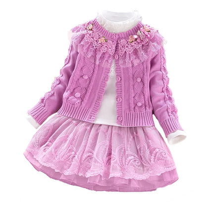 Cotton  Cardigan Lace Princess Outfits