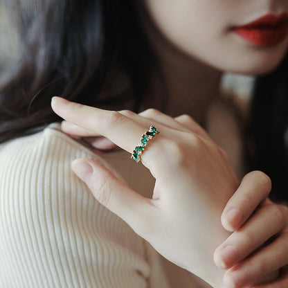 Crystal Irregular Gold Color Ring