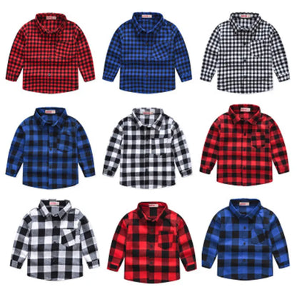 Classic Casual Plaid child Shirts