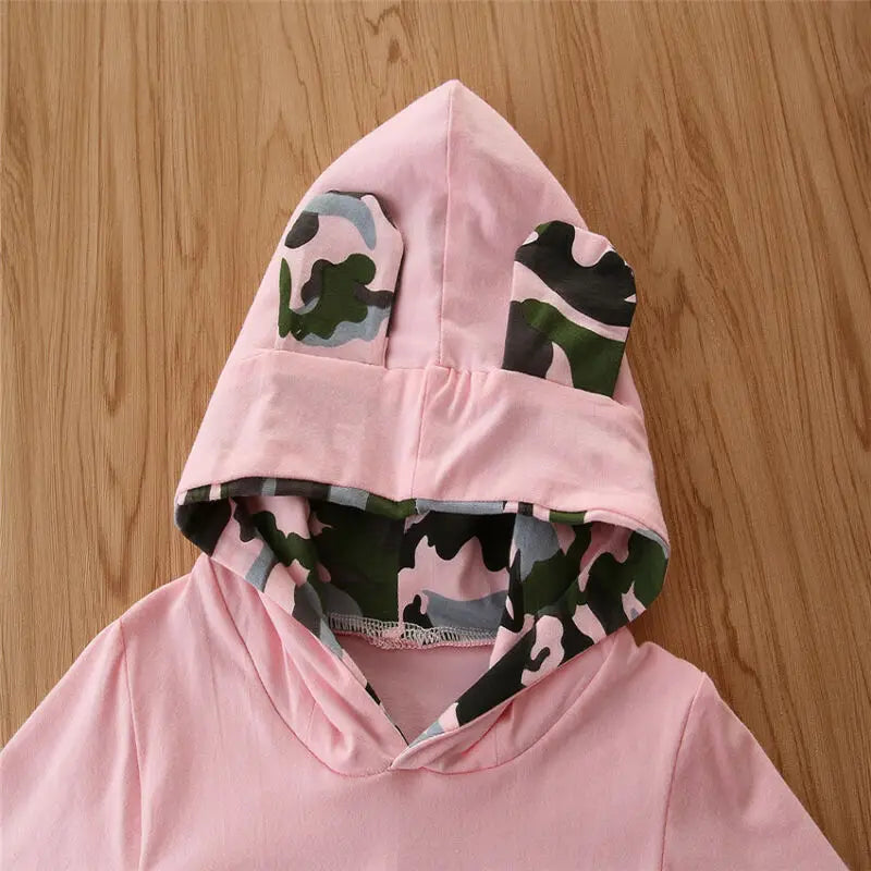 Set Pink Letter Hooded Sweatshirt