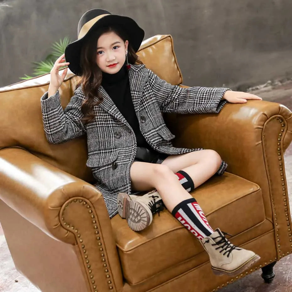 Plaid Wool Coat