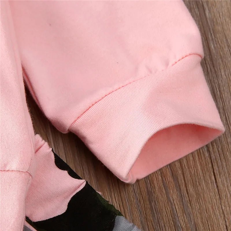 Set Pink Letter Hooded Sweatshirt
