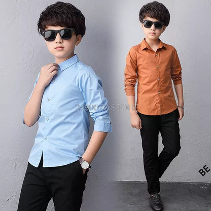 Turn Down Collar Blouse For Boys