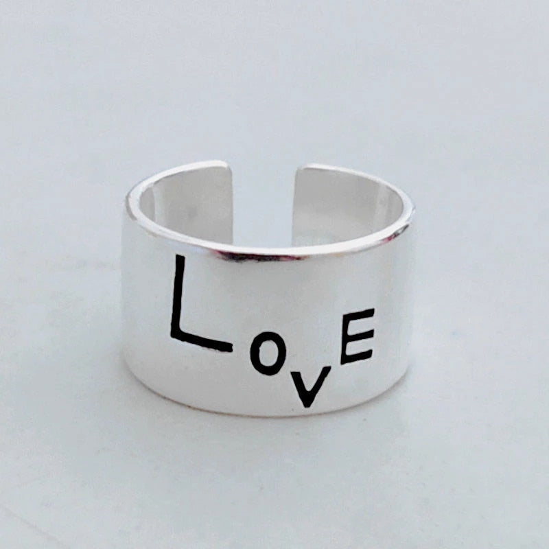 Smile Cry Face Heart Geometric Irregular Ring