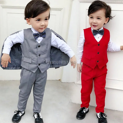 Kids Jacket Vest pants 3Pcs Set