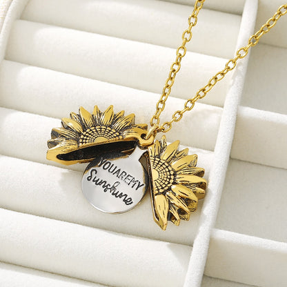 Sunflower Pendant Necklace Boho Jewelry