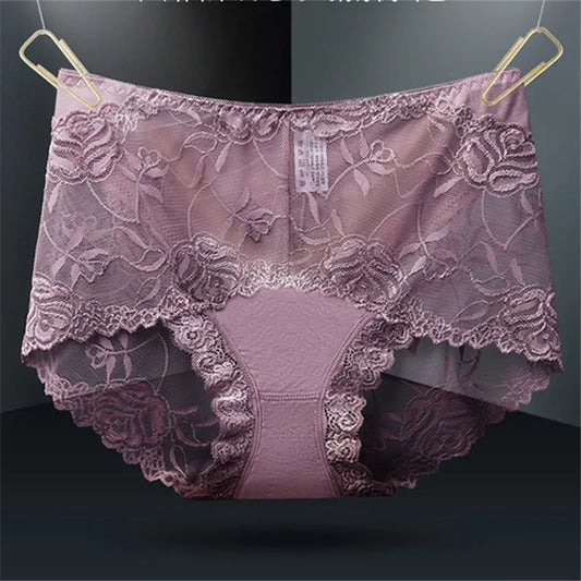 High waist lace large size cotton bottom