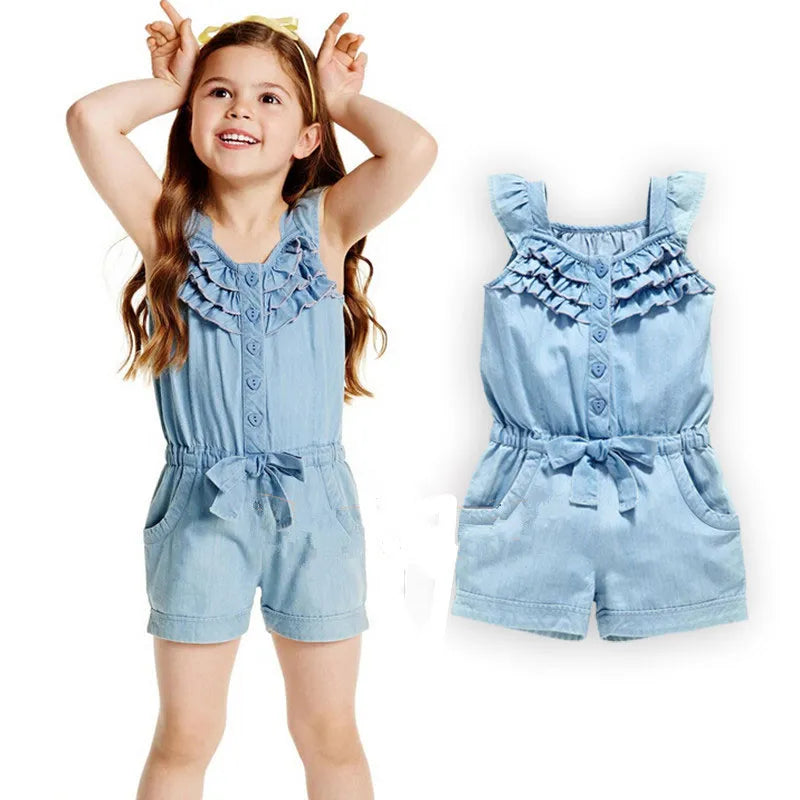 Kids Overall Sleeveless Romper Jumpsuit