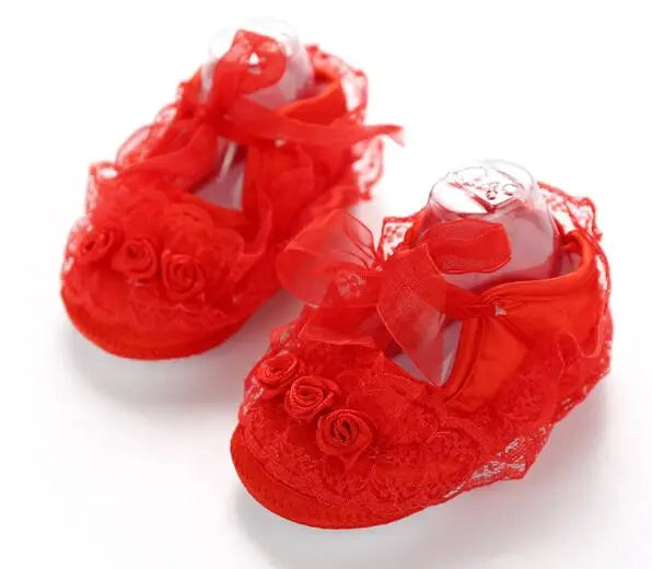 Baby Girls Lace Flower Shoes