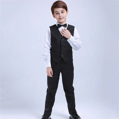 5Pcs Black Boys Suits