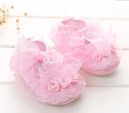 Baby Girls Lace Flower Shoes