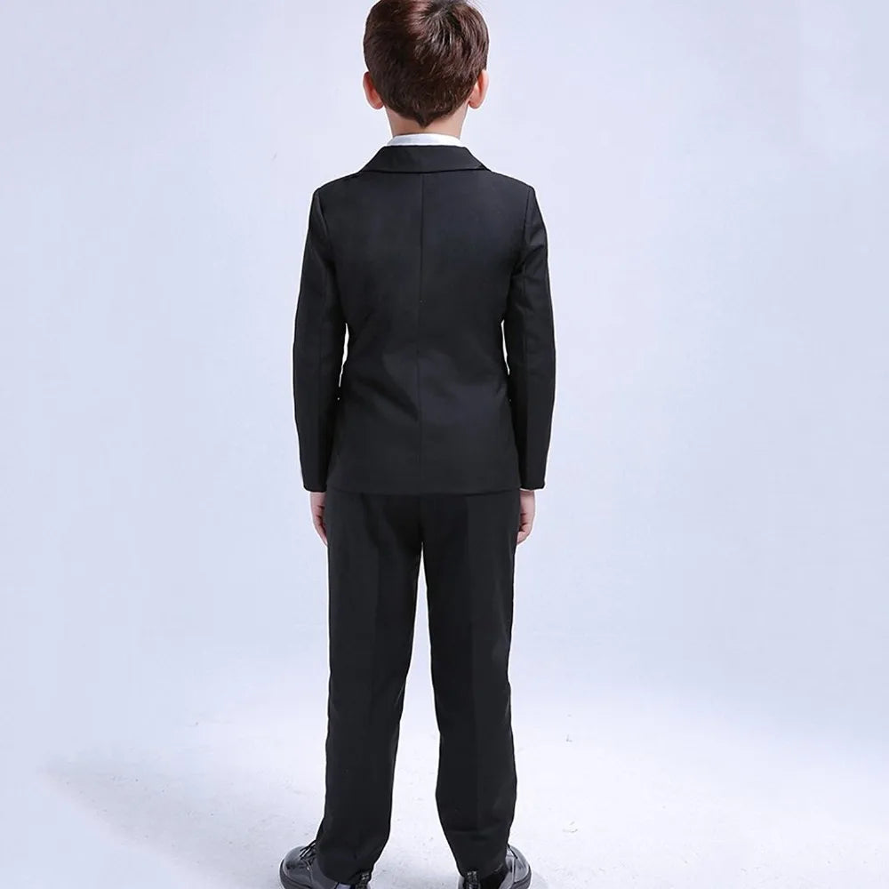 5Pcs Black Boys Suits