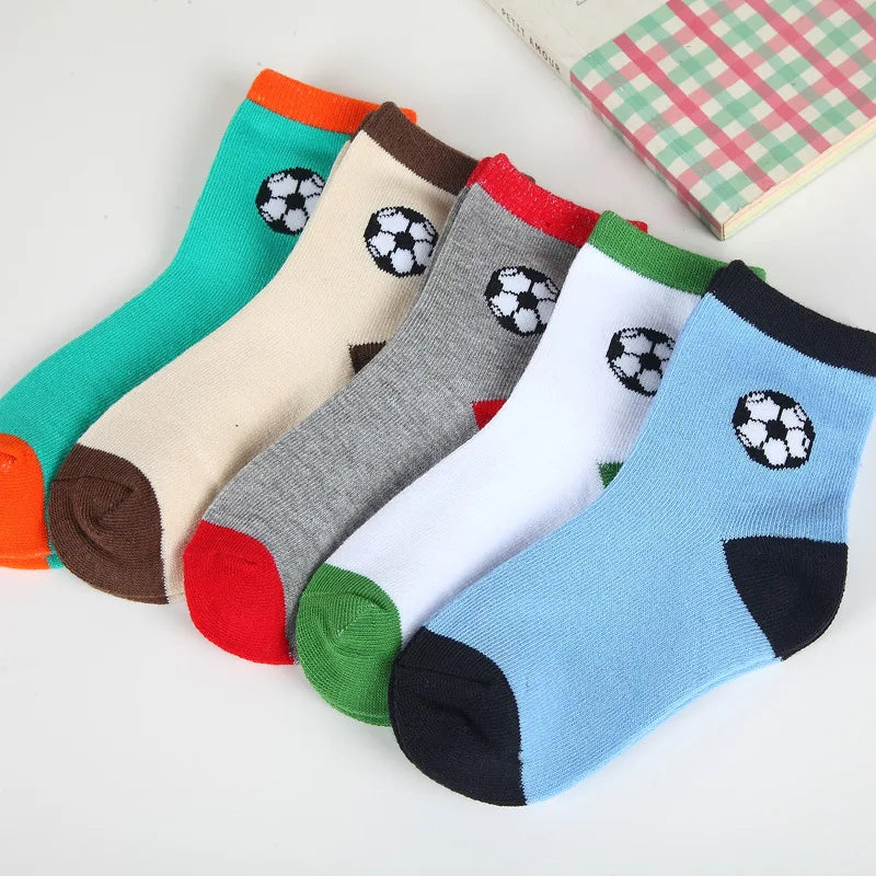 Cotton Football Socks 5 Pairs / Lot