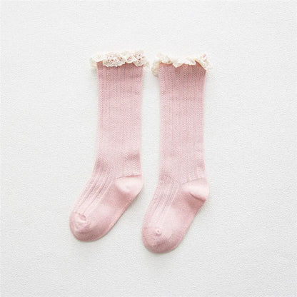 Children's Knee-High Socks with Lace