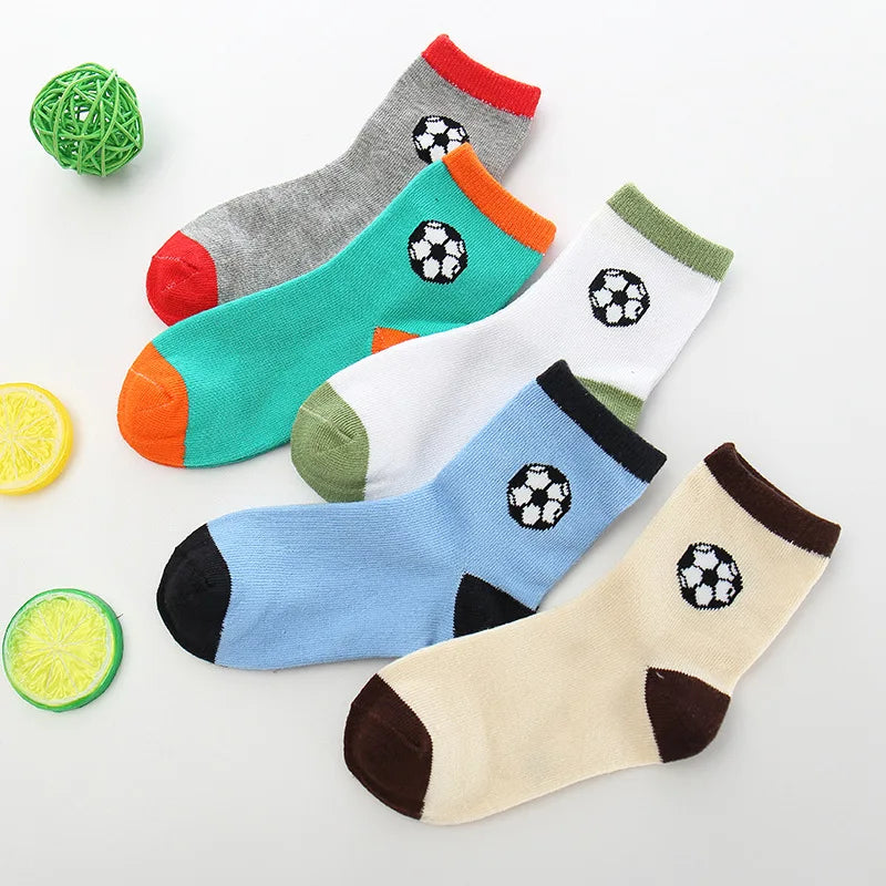 Cotton Football Socks 5 Pairs / Lot