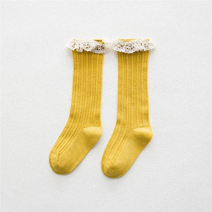 Children's Knee-High Socks with Lace