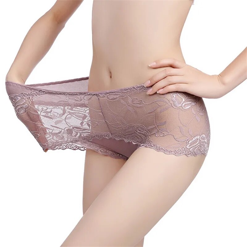 High waist lace large size cotton bottom