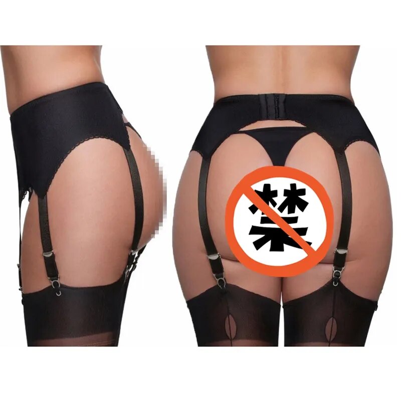 High Waist Mesh Suspender Belts