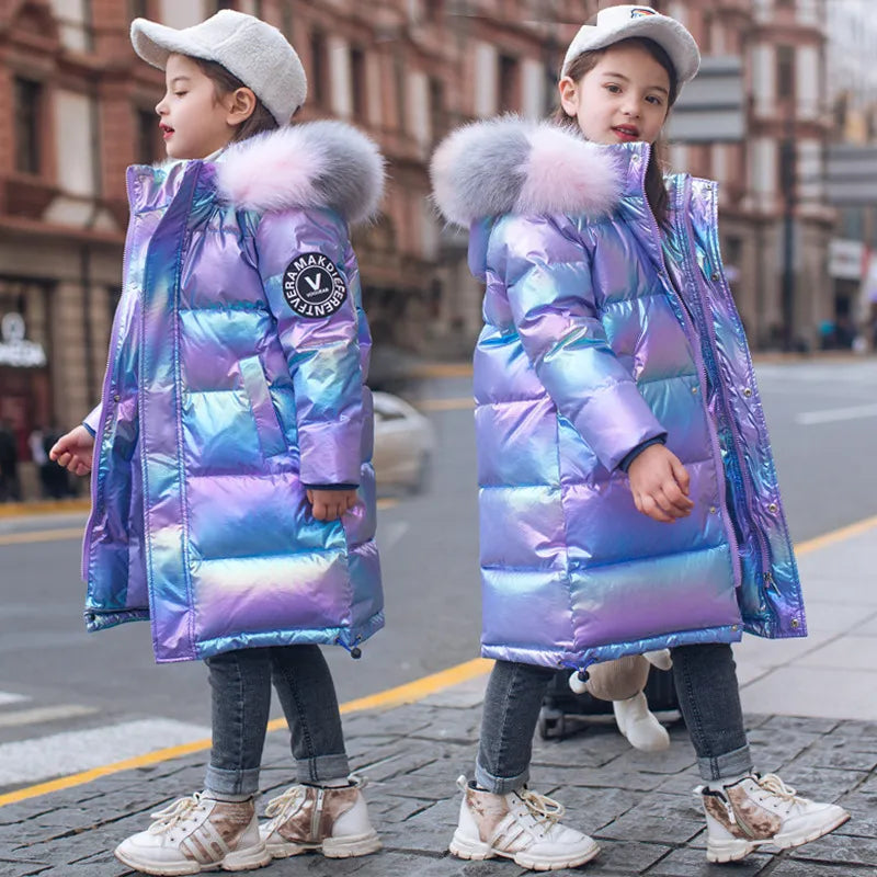 Waterproof Shiny Hooded Children's Outerwear