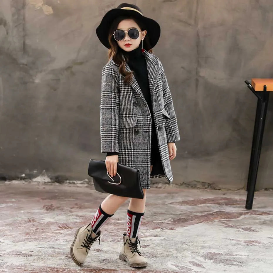 Plaid Wool Coat