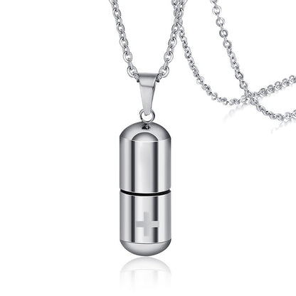 Vnox Hollow Pill Necklace