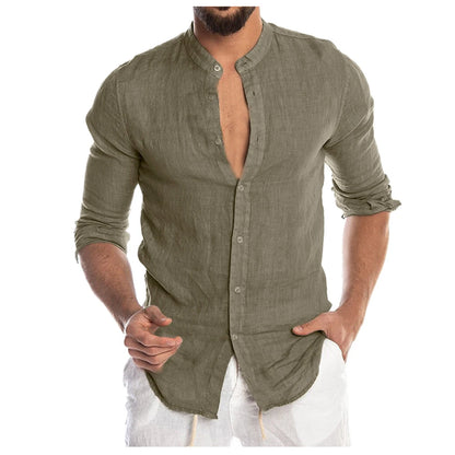 Casual Cotton Linen Men Shirts