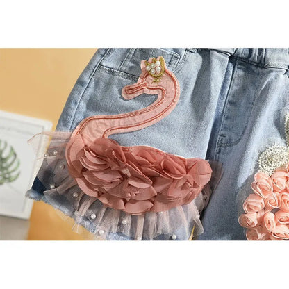 Cotton Denim Shorts