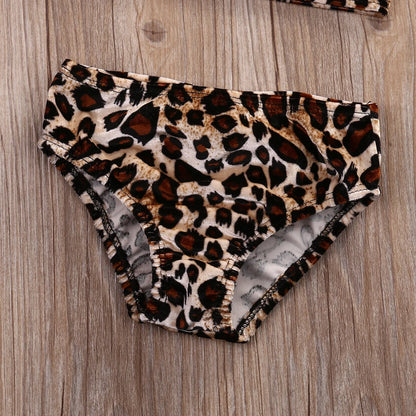 3pcs Leopard Bow baby Swimsuit