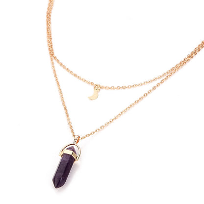 Crescent Bullet Pendulum Pendant Necklace