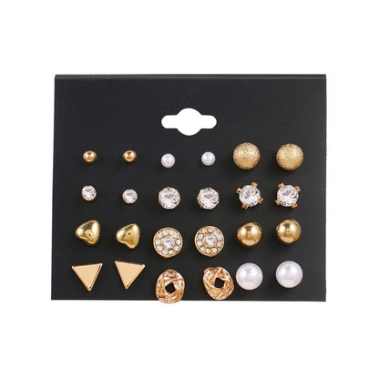 Crystal Heart Stud Earrings