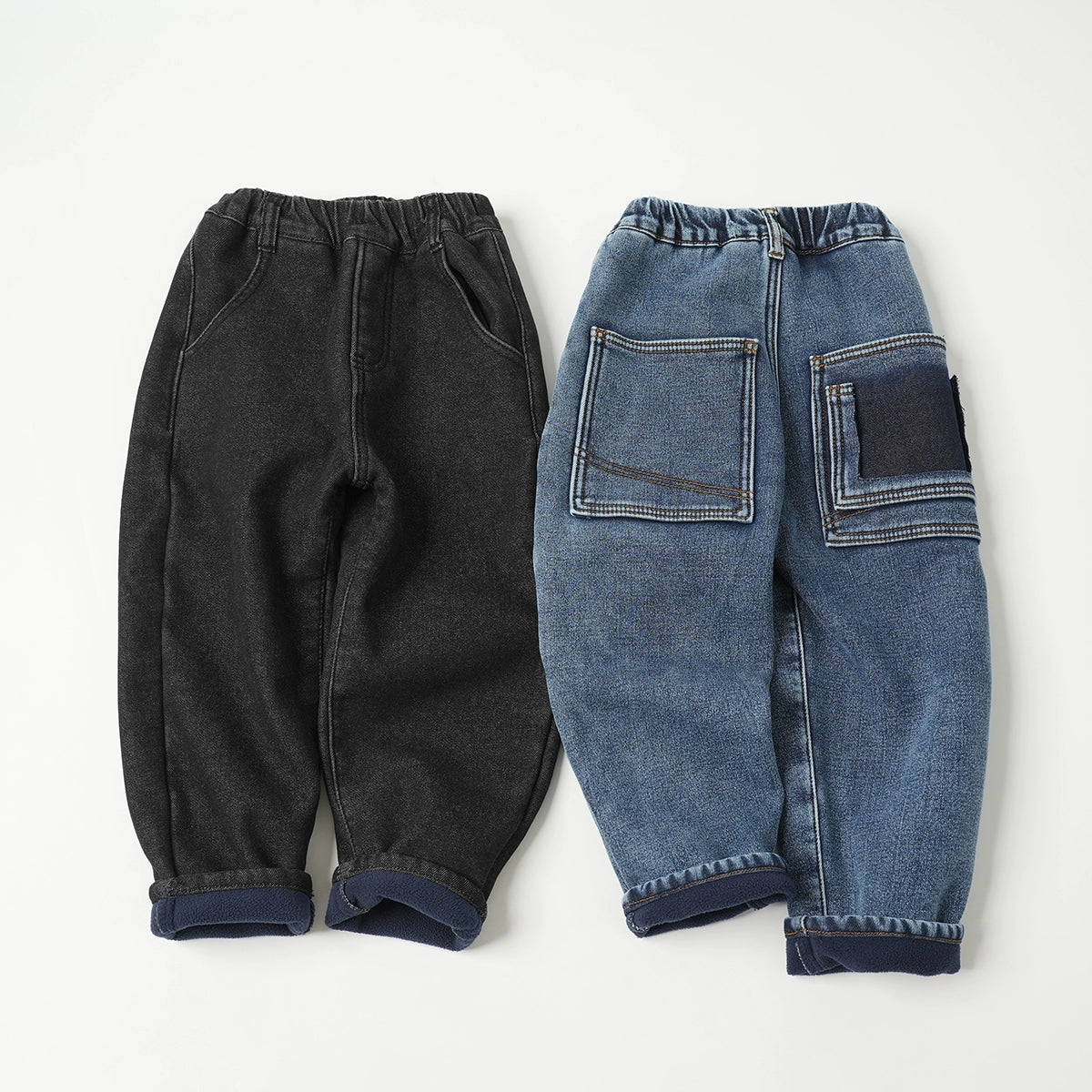 Children's Fleece-lined Soft Jeans