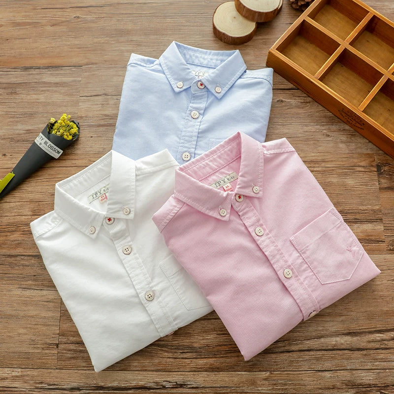 Solid Color Base Lapel Long Sleeve Shirt