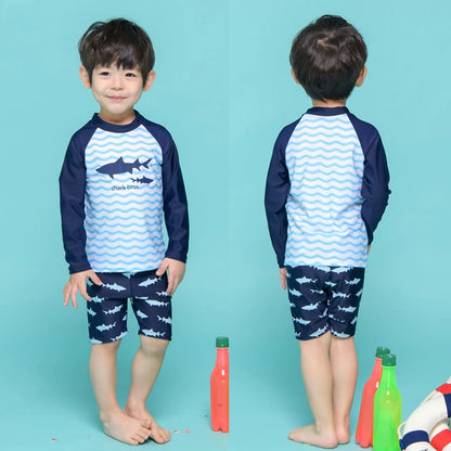 Separates Children Long Sleeve Sun Protection Swimsuit