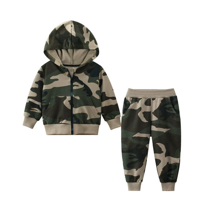 Boy's Camouflage Casual Long-Sleeve Suit