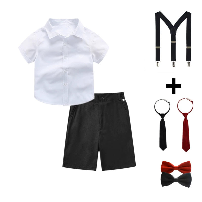 Boys'  Suspender, Shorts and White Shirt