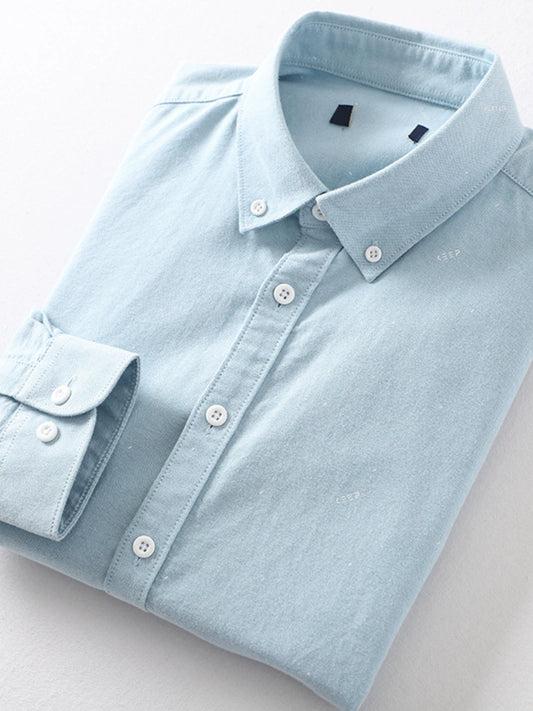 Refreshing Long-Sleeved Brushed Anti-Aging Casual Shirt