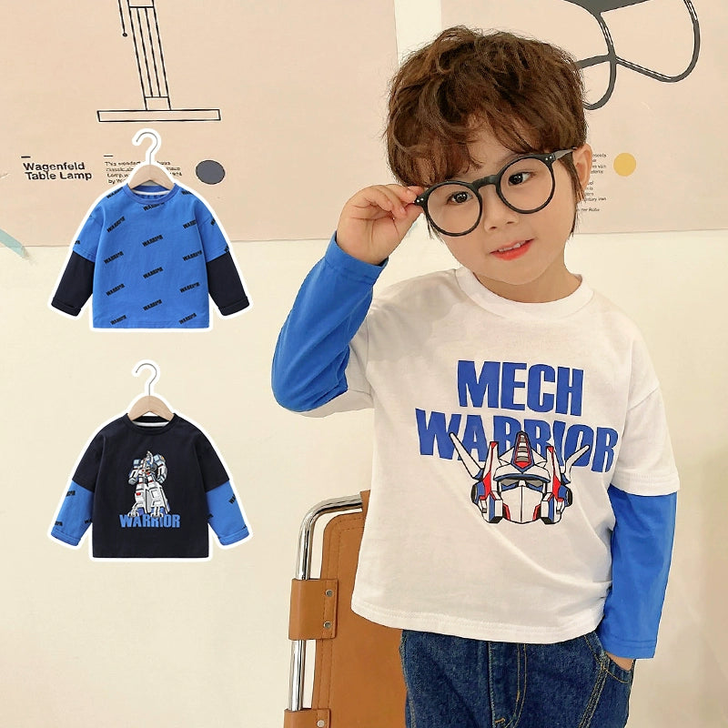 Children's  Long-Sleeved Fake Two-Piece