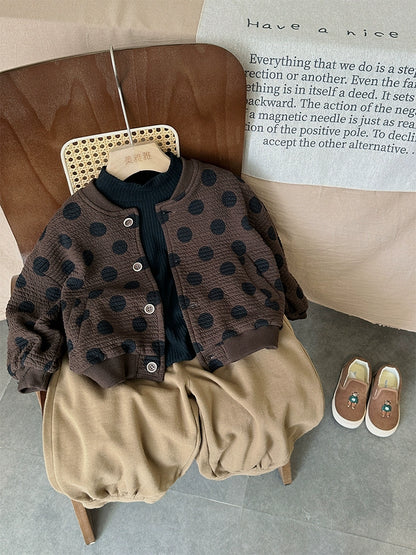 Boys' Mori Style Cotton and Linen Dot Coat