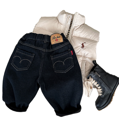 Boys' Fleece-lined Single-Layer Jeans