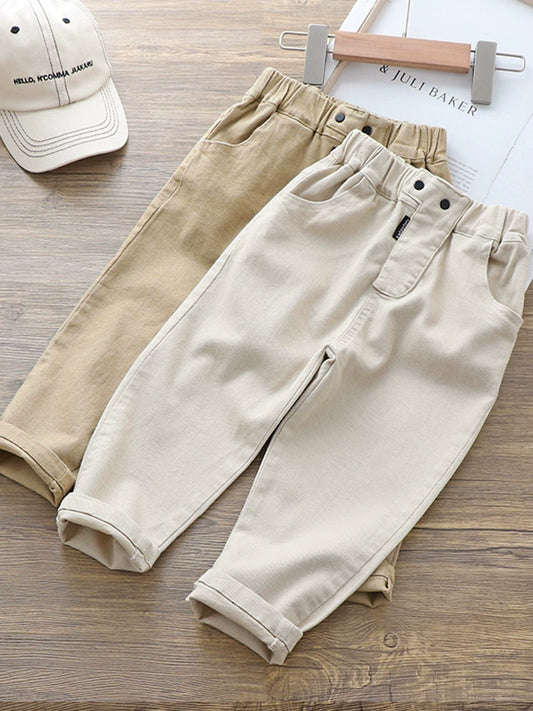 Pure Color Soft Cotton Casual Pants