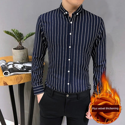 Long-Sleeved Men's Striped Shirt