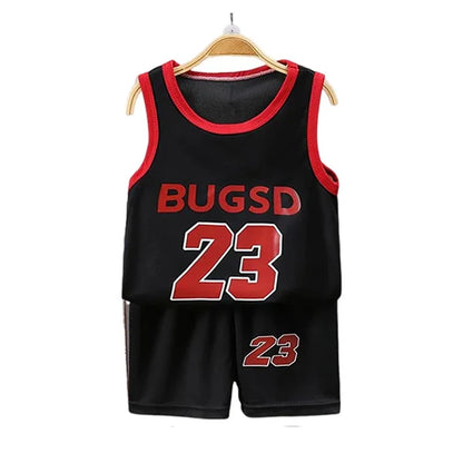 Children's Sleeveless Basketball T-shirt and Shorts