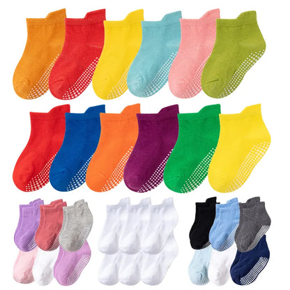 6 Pairs/lot 0 to 6 Yrs Cotton  Anti-slip Boat Socks