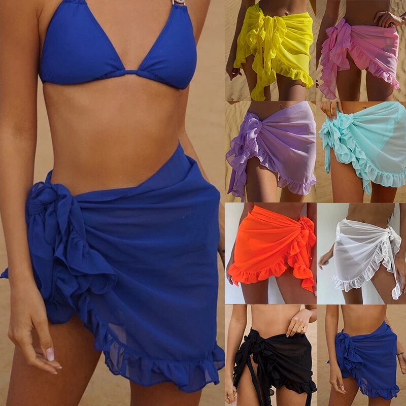 Mesh Mini Ruffle Skirt