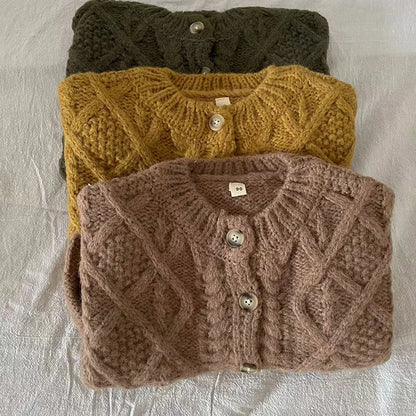 Single Breast Girls Sweater 1-7Y