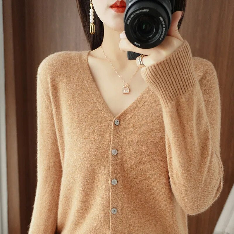 Single Breasted Knitwears Long Sleeve Sweater